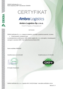 Certyfikat GMP+